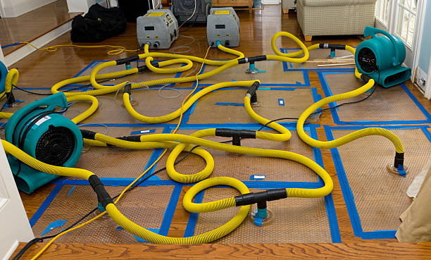 Professional Flood Damage Restoration technician working in Lindenhurst, NY